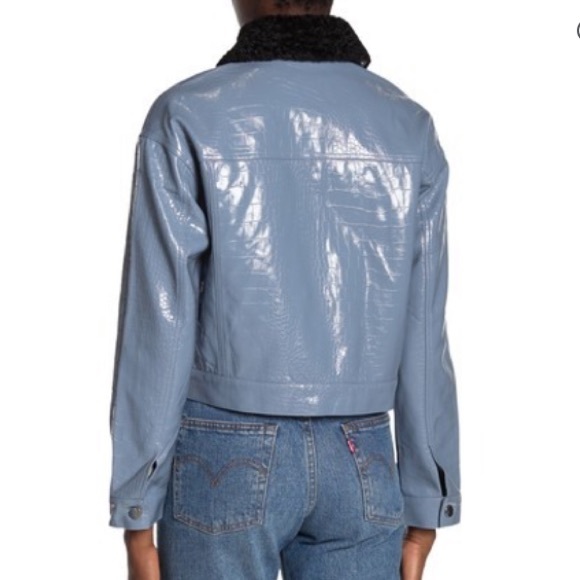 NWT Dolce Cabo Blue Faux Crocodile Jacket - Picture 2 of 5